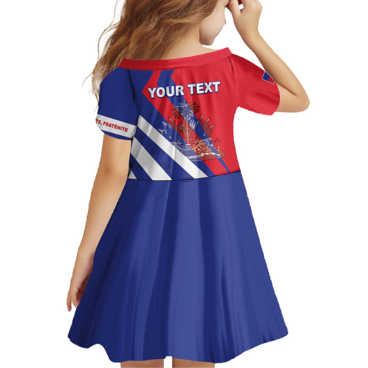 Personalised Haiti 1804 Family Matching Off The Shoulder Long Sleeve Dress and Hawaiian Shirt Coat Of Arms Simple Style LT05 - Wonder Print Shop