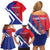 Personalised Haiti 1804 Family Matching Off Shoulder Short Dress and Hawaiian Shirt Coat Of Arms Simple Style LT05 - Wonder Print Shop