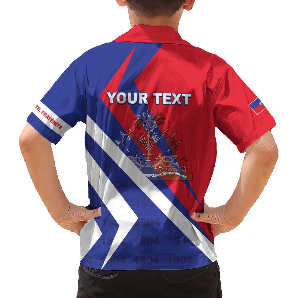 Personalised Haiti 1804 Family Matching Short Sleeve Bodycon Dress and Hawaiian Shirt Coat Of Arms Simple Style LT05 - Wonder Print Shop