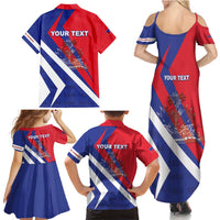 Personalised Haiti 1804 Family Matching Summer Maxi Dress and Hawaiian Shirt Coat Of Arms Simple Style LT05 - Wonder Print Shop
