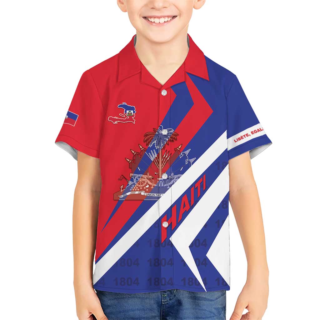 Personalised Haiti 1804 Kid Hawaiian Shirt Coat Of Arms Simple Style LT05 - Wonder Print Shop