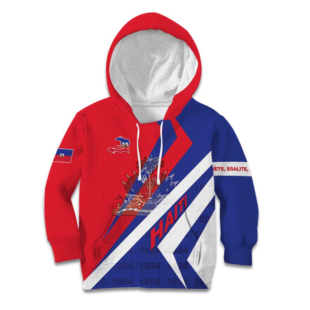 Personalised Haiti 1804 Kid Hoodie Coat Of Arms Simple Style LT05 - Wonder Print Shop