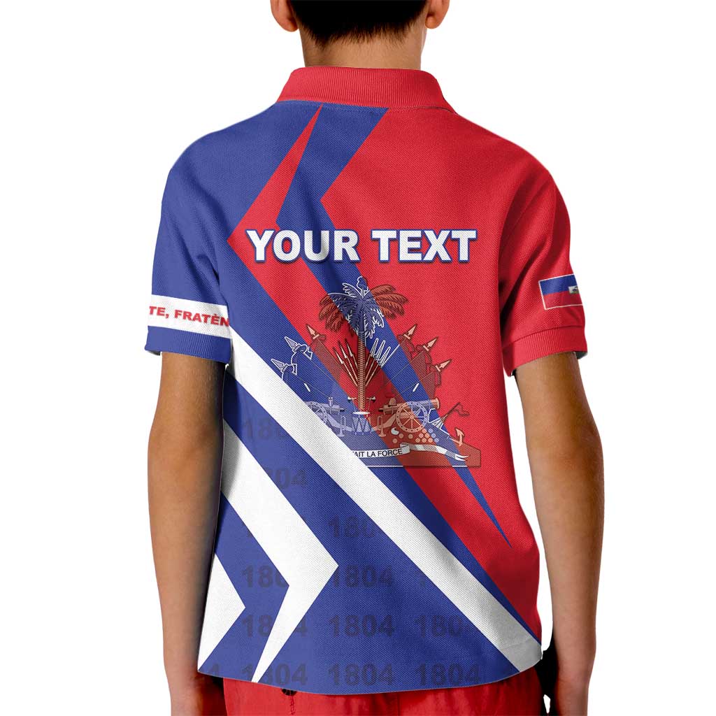 Personalised Haiti 1804 Kid Polo Shirt Coat Of Arms Simple Style LT05 - Wonder Print Shop