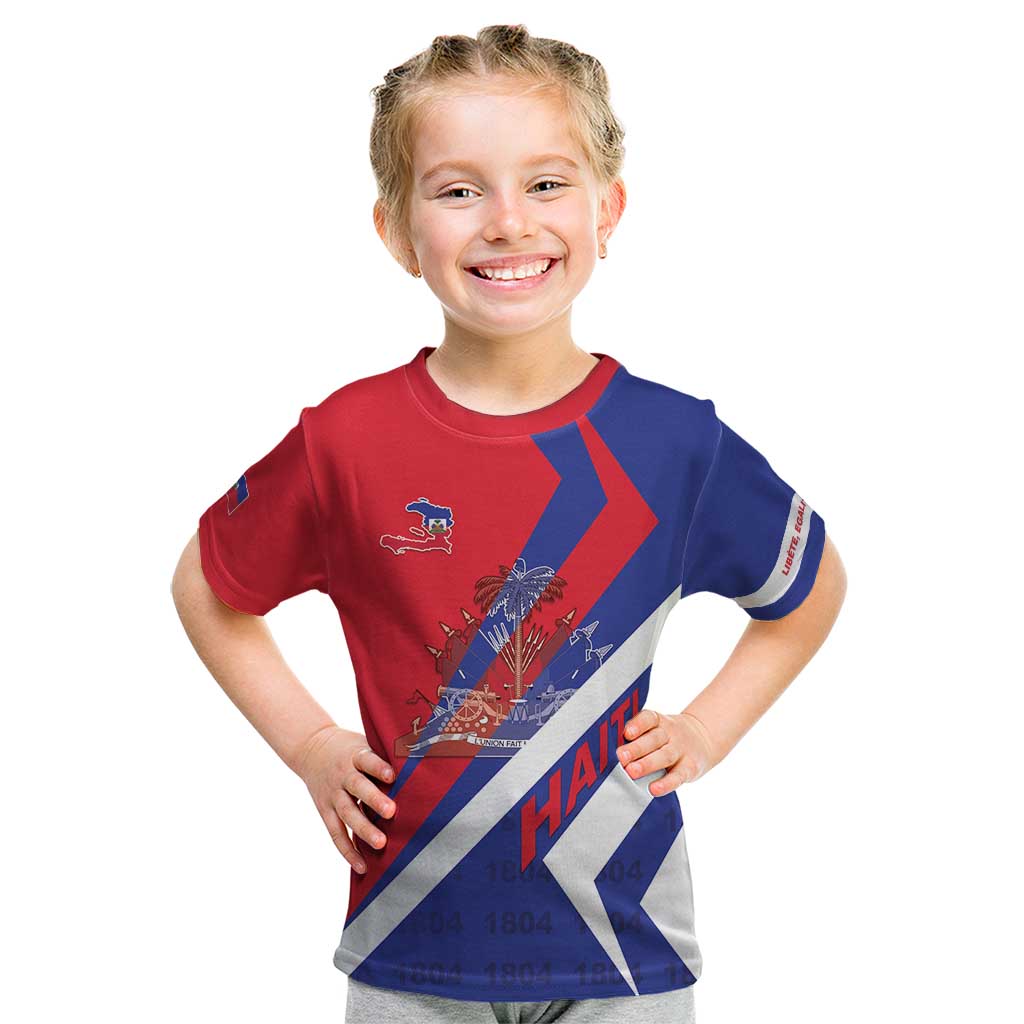 Personalised Haiti 1804 Kid T Shirt Coat Of Arms Simple Style LT05 - Wonder Print Shop
