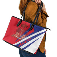 Haiti 1804 Leather Tote Bag Coat Of Arms Simple Style LT05 - Wonder Print Shop