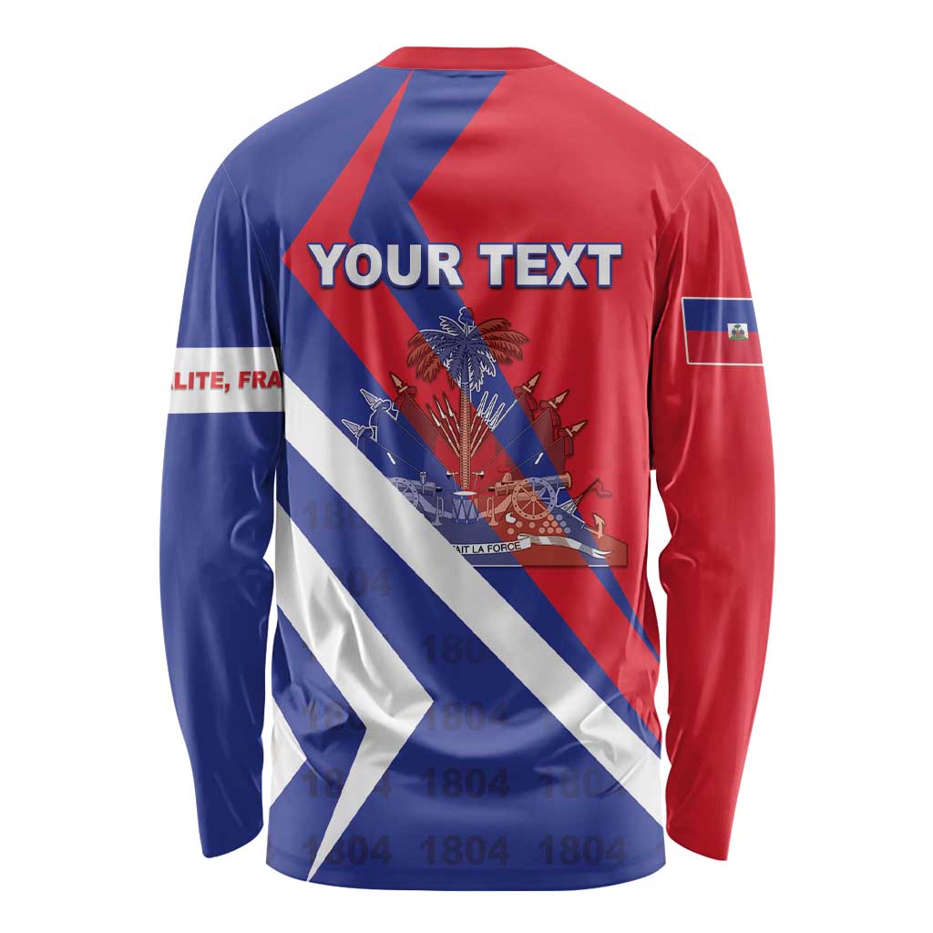 Personalised Haiti 1804 Long Sleeve Shirt Coat Of Arms Simple Style LT05 - Wonder Print Shop