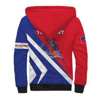 Personalised Haiti 1804 Sherpa Hoodie Coat Of Arms Simple Style LT05 - Wonder Print Shop