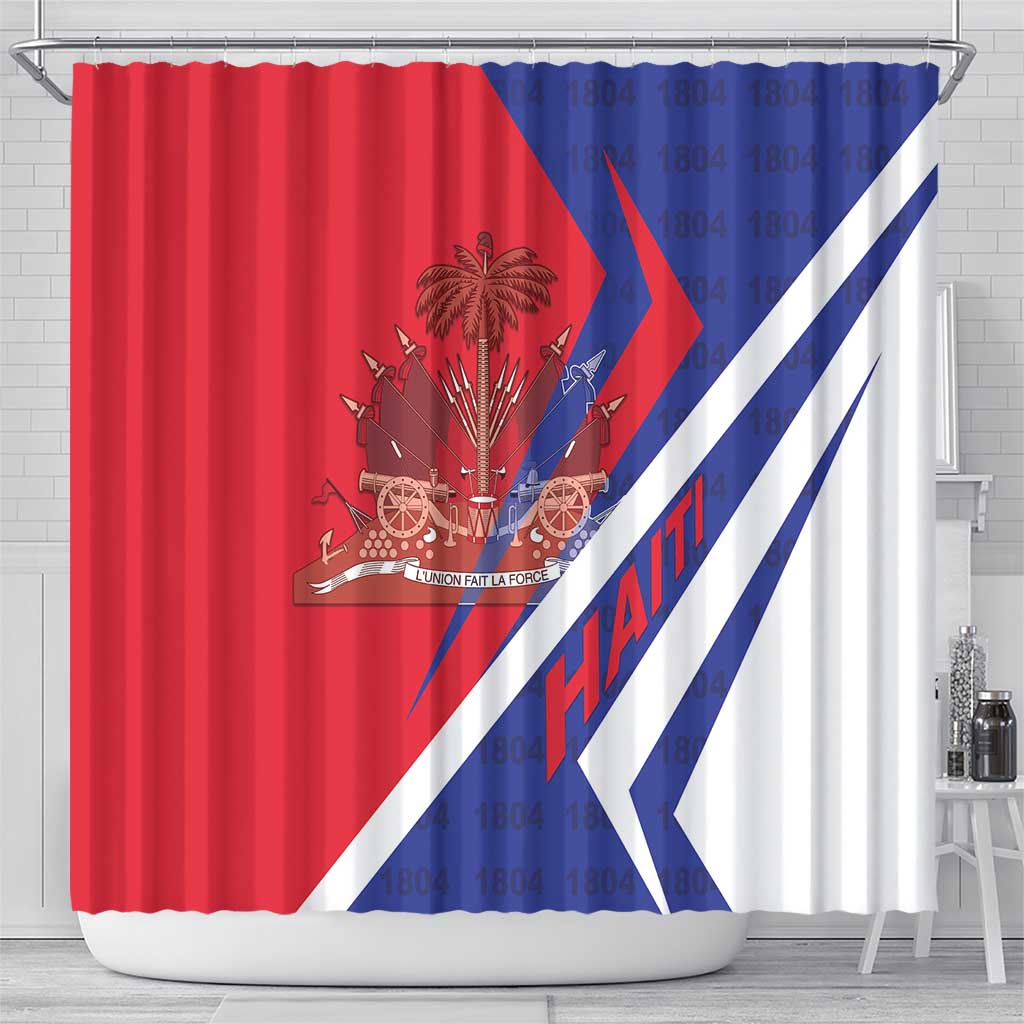 Haiti 1804 Shower Curtain Coat Of Arms Simple Style