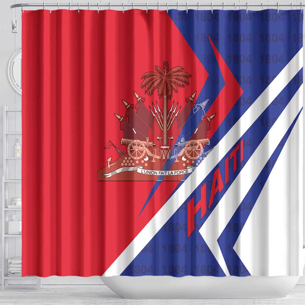 Haiti 1804 Shower Curtain Coat Of Arms Simple Style