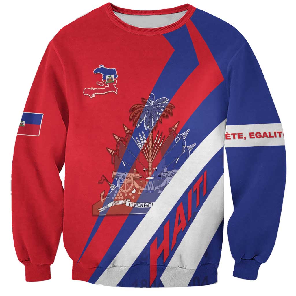 Personalised Haiti 1804 Sweatshirt Coat Of Arms Simple Style LT05 - Wonder Print Shop