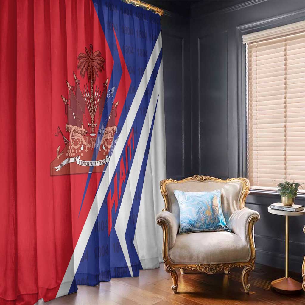 Haiti 1804 Window Curtain Coat Of Arms Simple Style LT05 - Wonder Print Shop