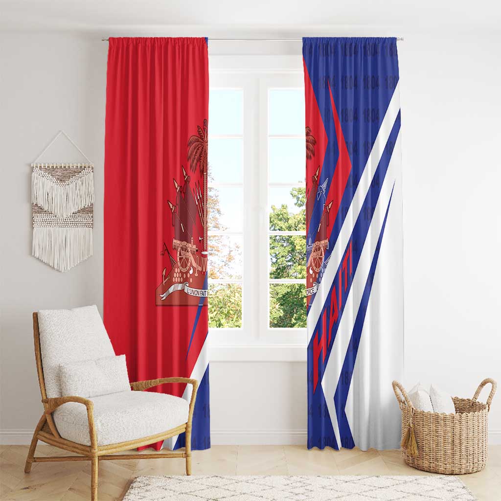 Haiti 1804 Window Curtain Coat Of Arms Simple Style LT05 - Wonder Print Shop