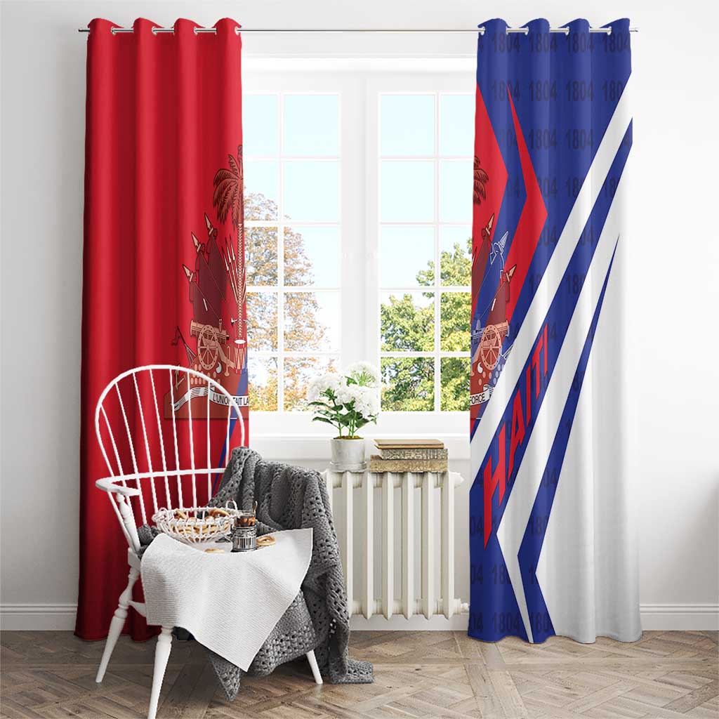 Haiti 1804 Window Curtain Coat Of Arms Simple Style LT05 - Wonder Print Shop