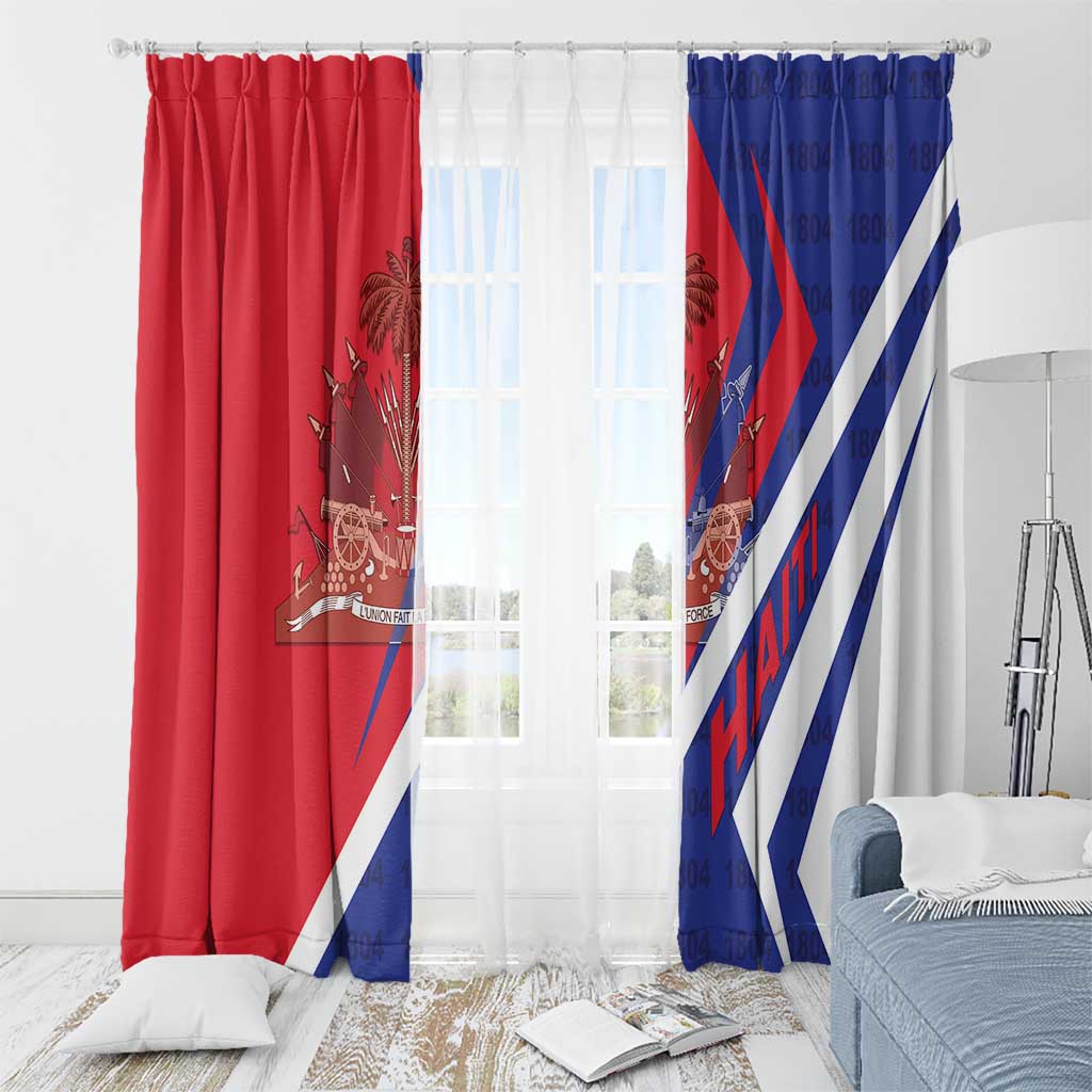 Haiti 1804 Window Curtain Coat Of Arms Simple Style LT05 - Wonder Print Shop