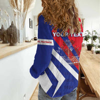 Personalised Haiti 1804 Women Casual Shirt Coat Of Arms Simple Style LT05 - Wonder Print Shop