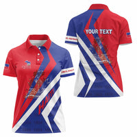 Personalised Haiti 1804 Women Polo Shirt Coat Of Arms Simple Style LT05 - Wonder Print Shop