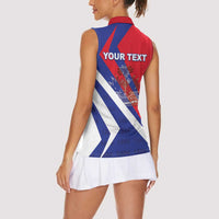 Personalised Haiti 1804 Women Sleeveless Polo Shirt Coat Of Arms Simple Style LT05 - Wonder Print Shop