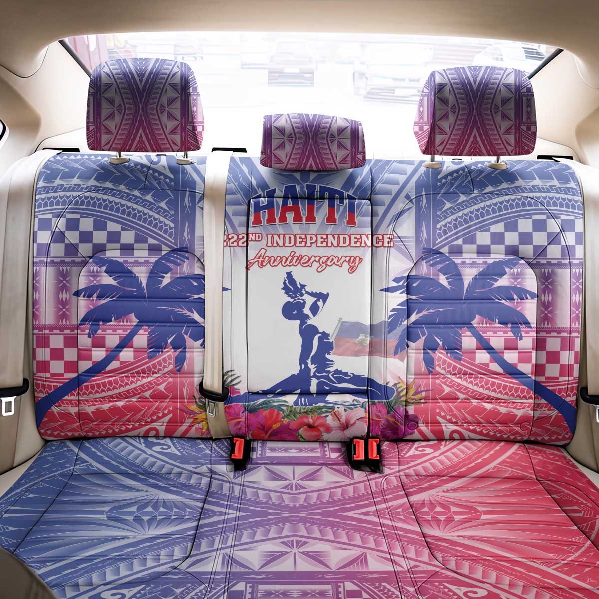 Haiti Independence Day Back Car Seat Cover Neg Maron Polynesian Style LT05