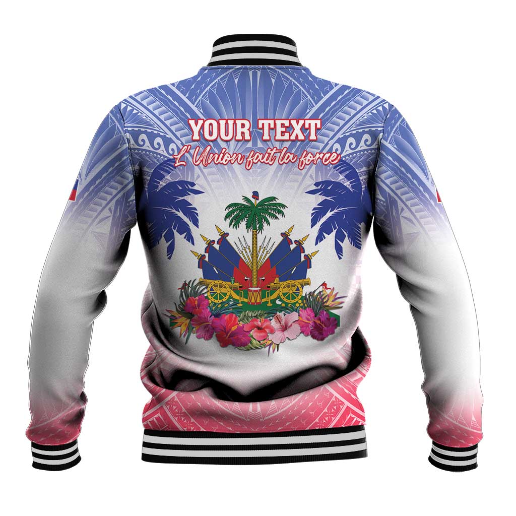 Personalised Haiti Independence Day Baseball Jacket Neg Maron Polynesian Style LT05