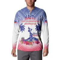 Personalised Haiti Independence Day Button Sweatshirt Neg Maron Polynesian Style LT05