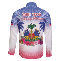 Personalised Haiti Independence Day Family Matching Long Sleeve Bodycon Dress and Hawaiian Shirt Neg Maron Polynesian Style LT05