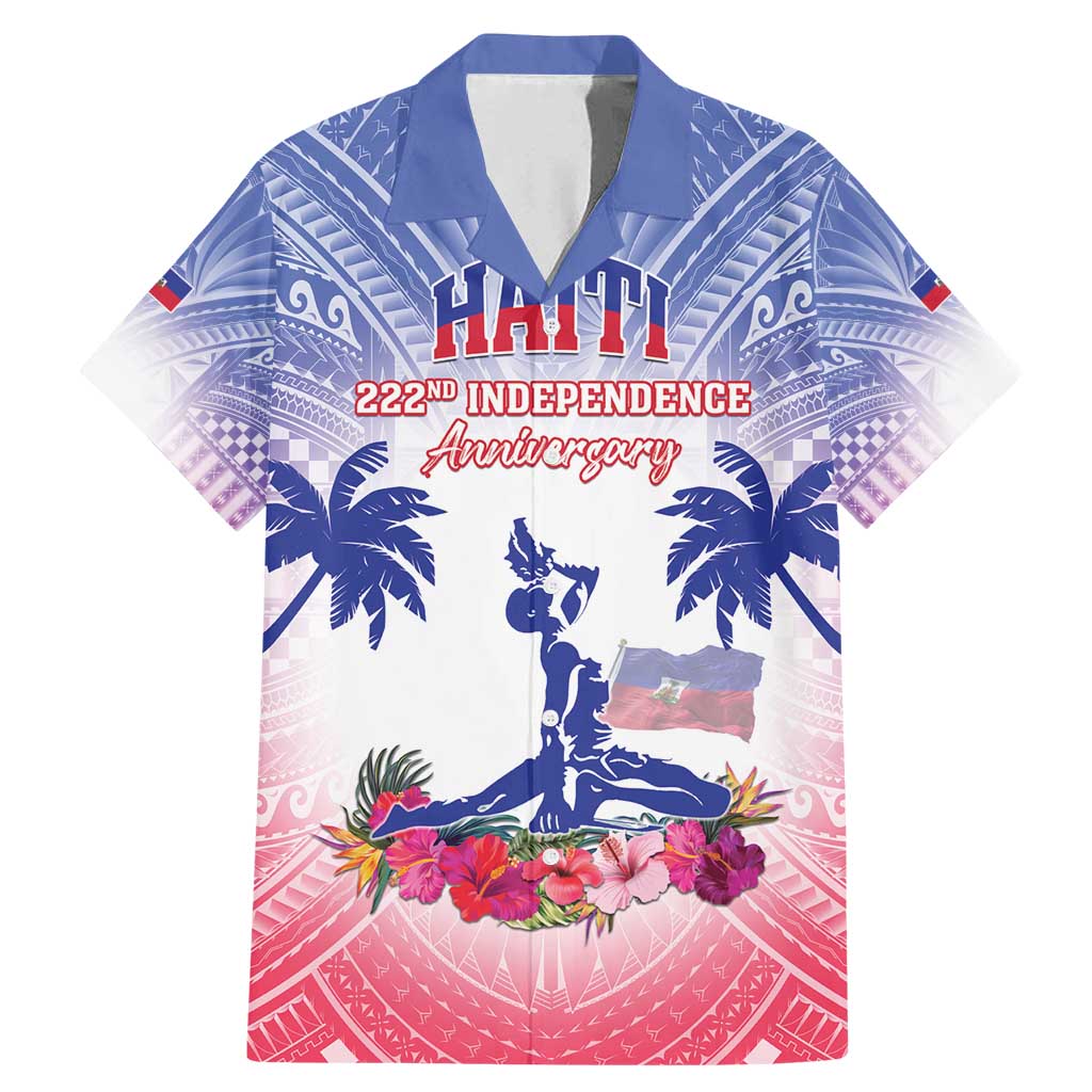 Personalised Haiti Independence Day Family Matching Mermaid Dress and Hawaiian Shirt Neg Maron Polynesian Style LT05