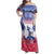 Personalised Haiti Independence Day Family Matching Off Shoulder Maxi Dress and Hawaiian Shirt Neg Maron Polynesian Style LT05 - Wonder Print Shop