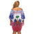 Personalised Haiti Independence Day Family Matching Off Shoulder Short Dress and Hawaiian Shirt Neg Maron Polynesian Style LT05 - Wonder Print Shop