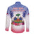 Personalised Haiti Independence Day Long Sleeve Button Shirt Neg Maron Polynesian Style LT05 - Wonder Print Shop