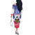 Personalised Haiti Independence Day Off The Shoulder Long Sleeve Dress Neg Maron Polynesian Style LT05 - Wonder Print Shop