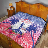 Haiti Independence Day Quilt Neg Maron Polynesian Style LT05