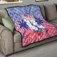 Haiti Independence Day Quilt Neg Maron Polynesian Style LT05