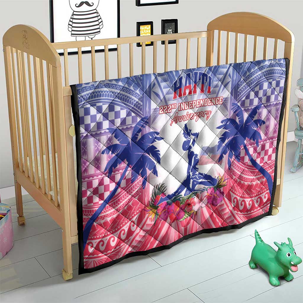 Haiti Independence Day Quilt Neg Maron Polynesian Style LT05