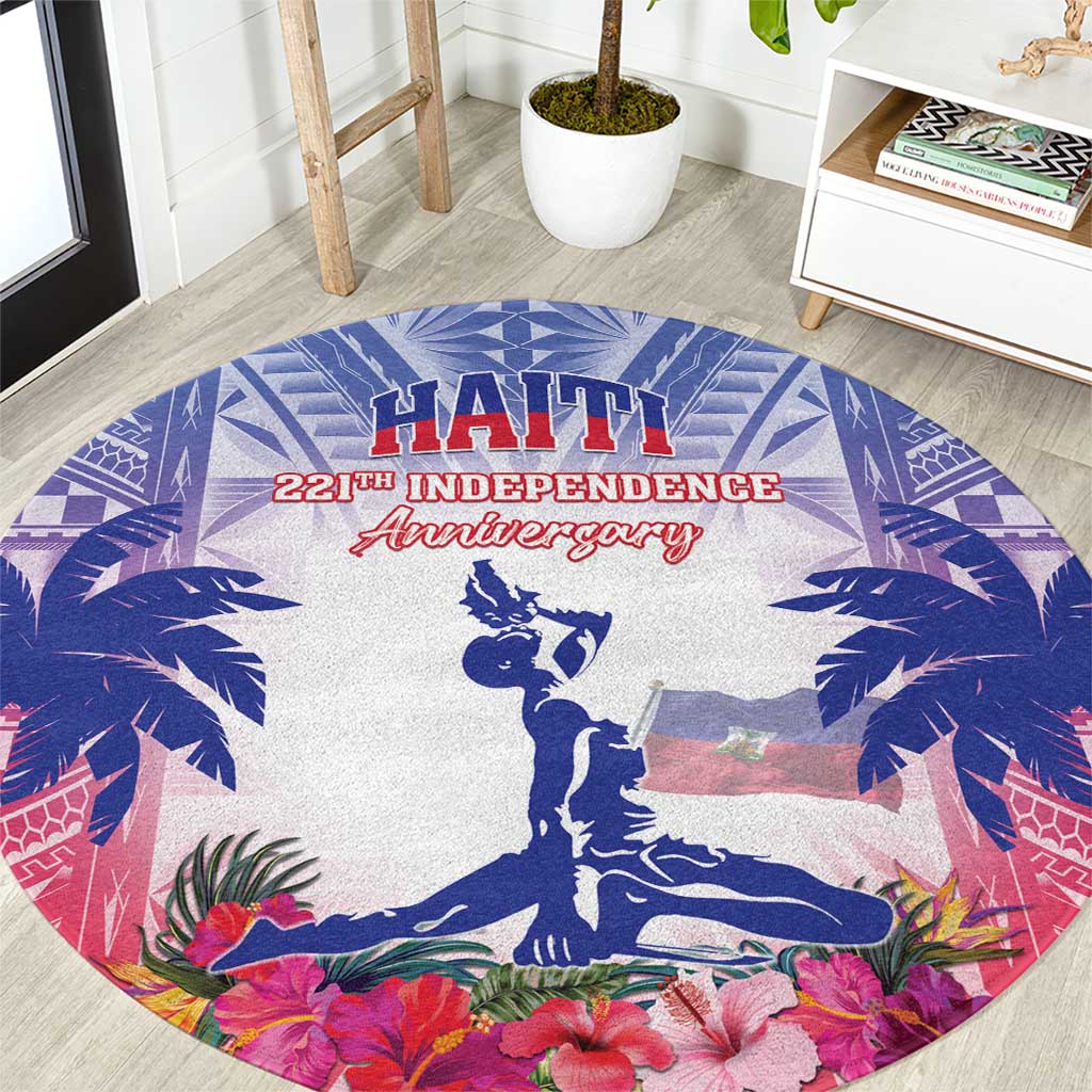 Haiti Independence Day Round Carpet Neg Maron Polynesian Style LT05