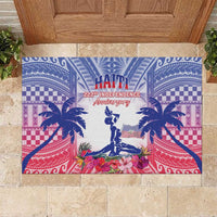 Haiti Independence Day Rubber Doormat Neg Maron Polynesian Style LT05