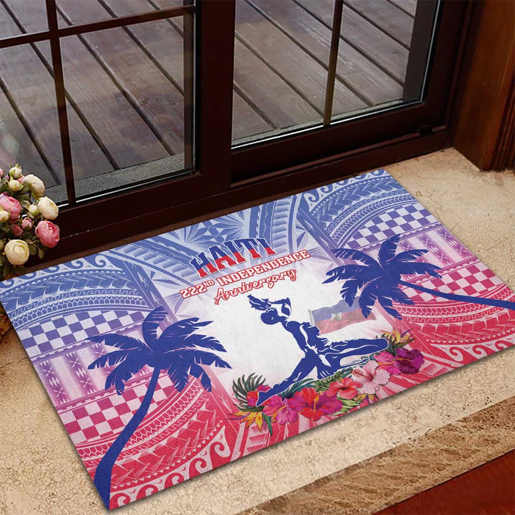 Haiti Independence Day Rubber Doormat Neg Maron Polynesian Style LT05