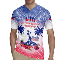 Personalised Haiti Independence Day Rugby Jersey Neg Maron Polynesian Style LT05