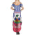 Personalised Haiti Independence Day Summer Maxi Dress Neg Maron Polynesian Style LT05 - Wonder Print Shop
