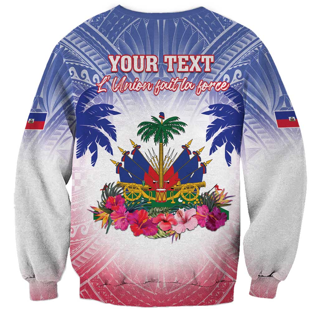 Personalised Haiti Independence Day Sweatshirt Neg Maron Polynesian Style LT05