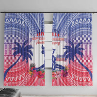 Haiti Independence Day Window Curtain Neg Maron Polynesian Style LT05 - Wonder Print Shop
