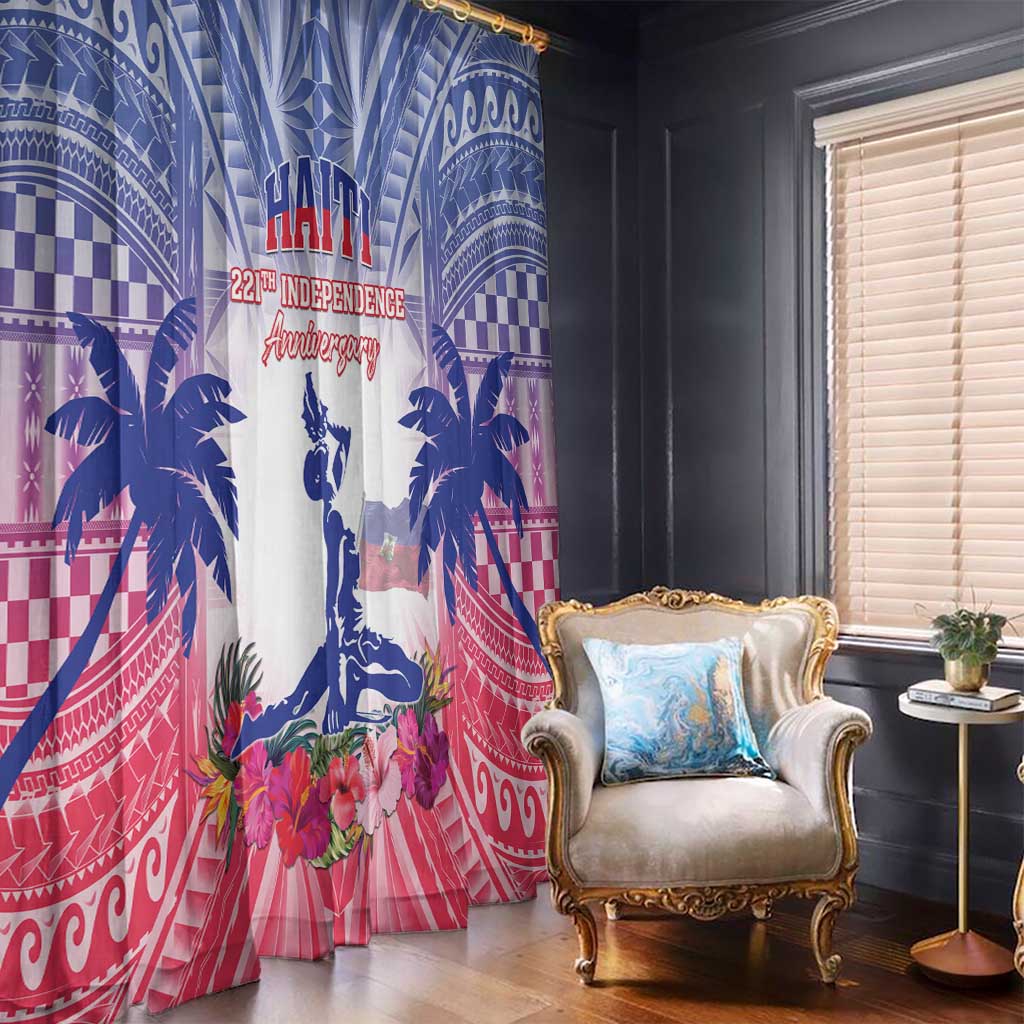 Haiti Independence Day Window Curtain Neg Maron Polynesian Style LT05 - Wonder Print Shop