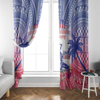 Haiti Independence Day Window Curtain Neg Maron Polynesian Style LT05 - Wonder Print Shop