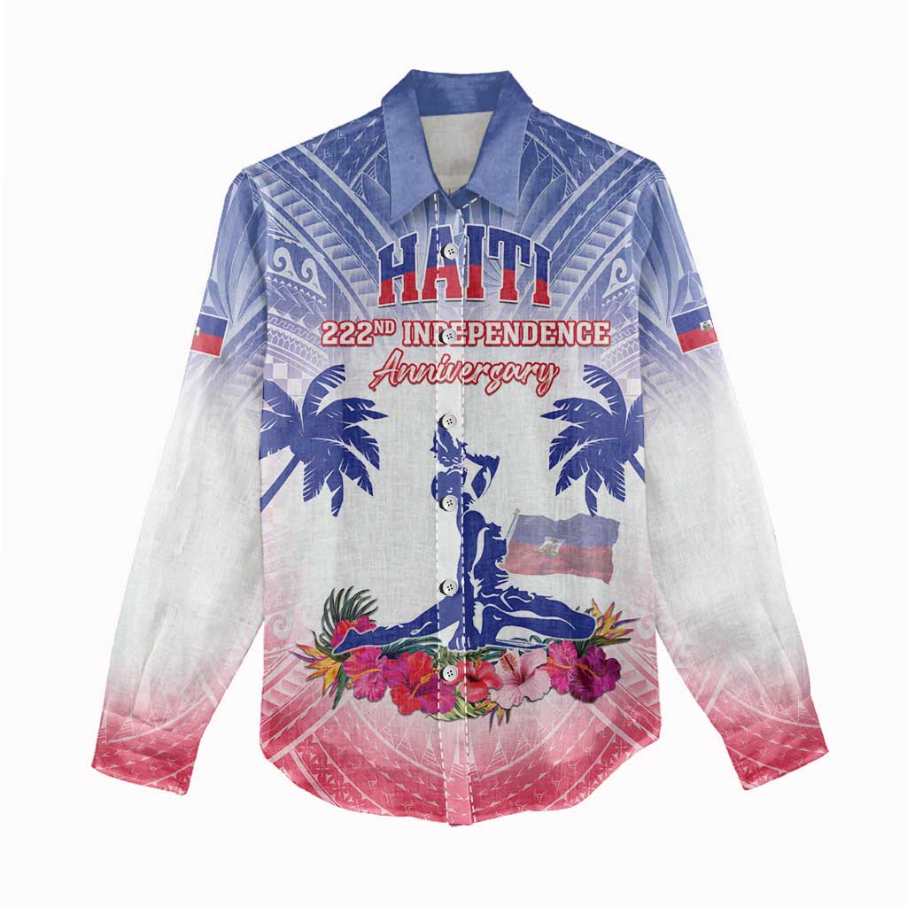 Personalised Haiti Independence Day Women Casual Shirt Neg Maron Polynesian Style LT05