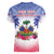 Personalised Haiti Independence Day Women V-Neck T-Shirt Neg Maron Polynesian Style LT05 - Wonder Print Shop