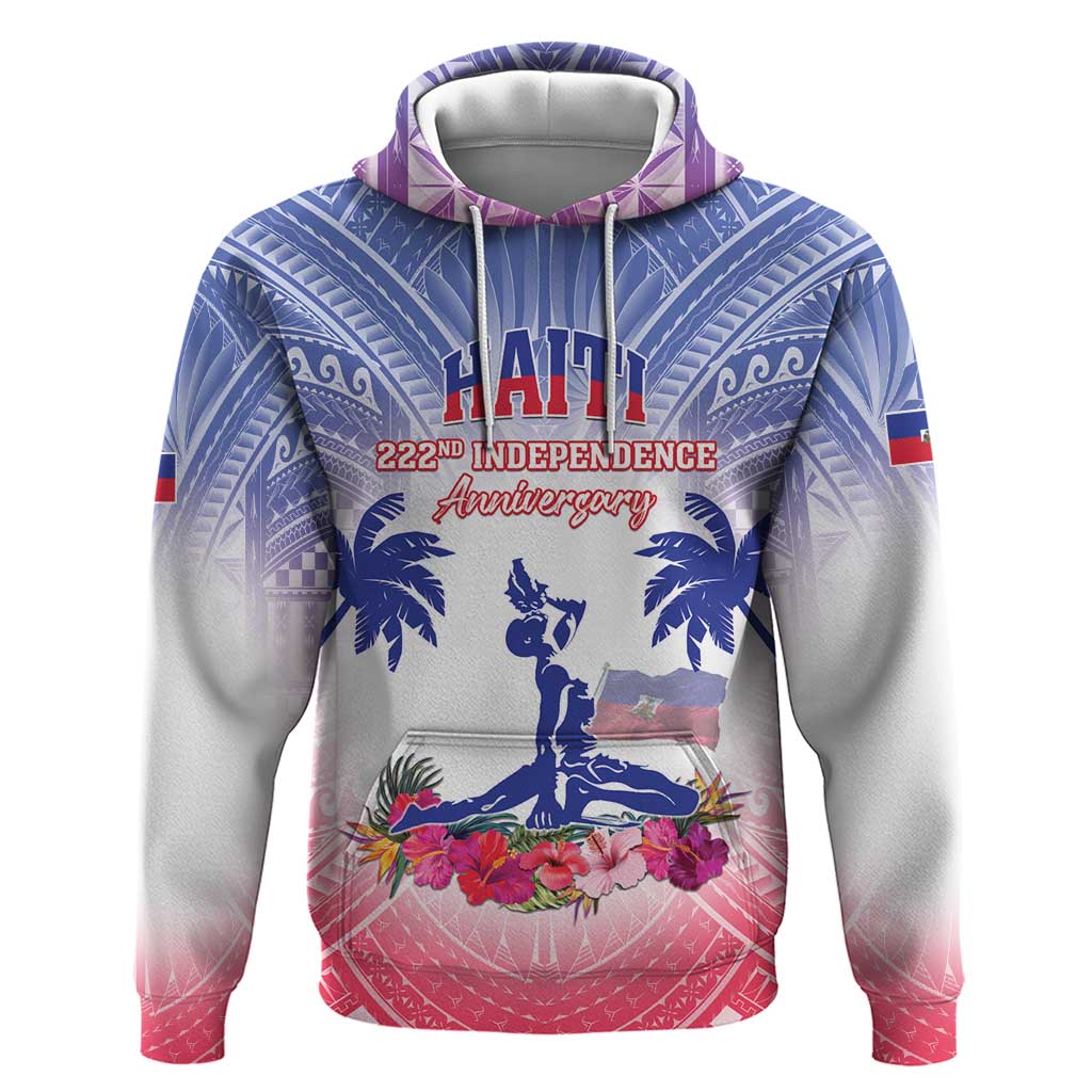 Personalised Haiti Independence Day Zip Hoodie Neg Maron Polynesian Style LT05