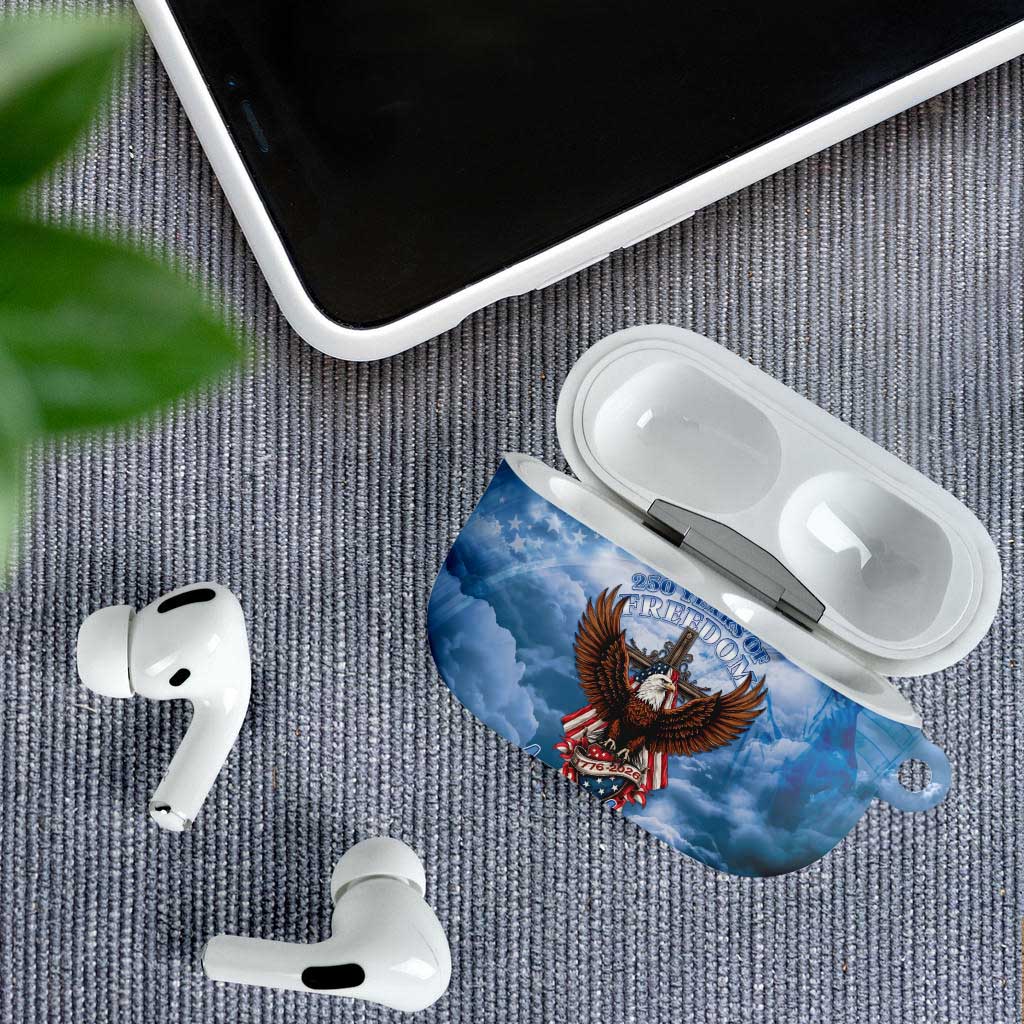 250 Years Of Freedom AirPods Case American Patriotic 1776 To 2026 Majestic Bald Eagle - Wonder Print Shop