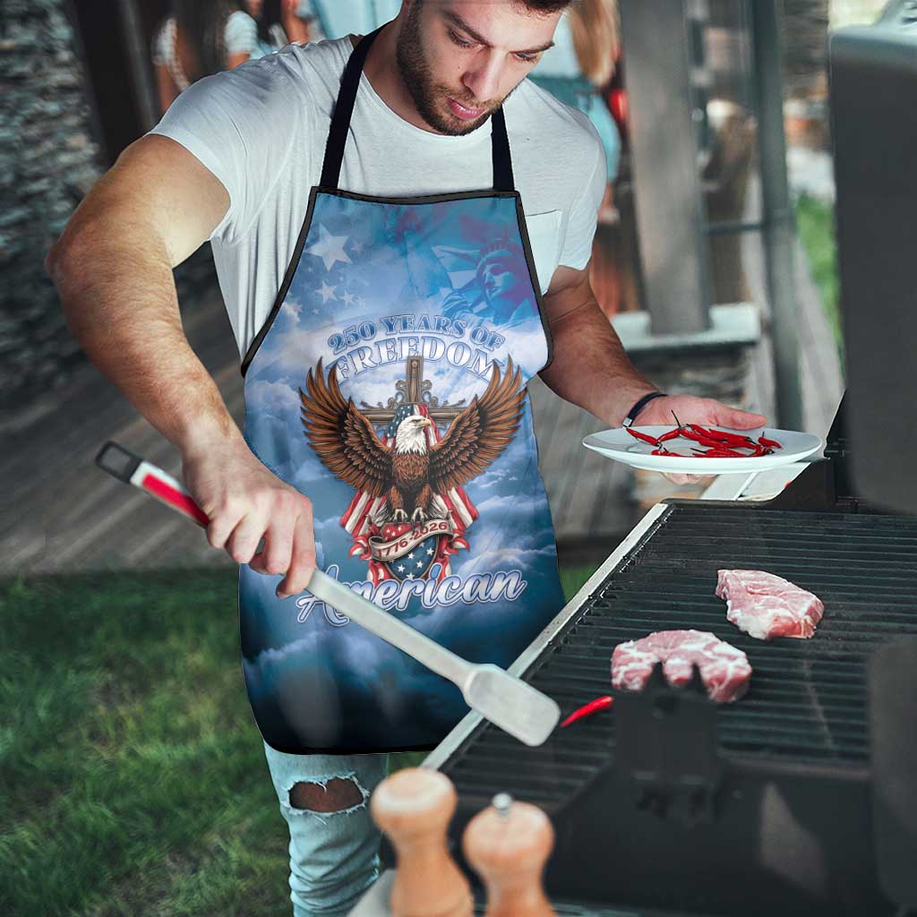 250 Years Of Freedom Apron American Patriotic 1776 To 2026 Majestic Bald Eagle - Wonder Print Shop
