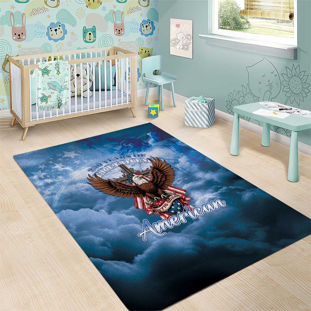 250 Years Of Freedom Area Rug American Patriotic 1776 To 2026 Majestic Bald Eagle - Wonder Print Shop