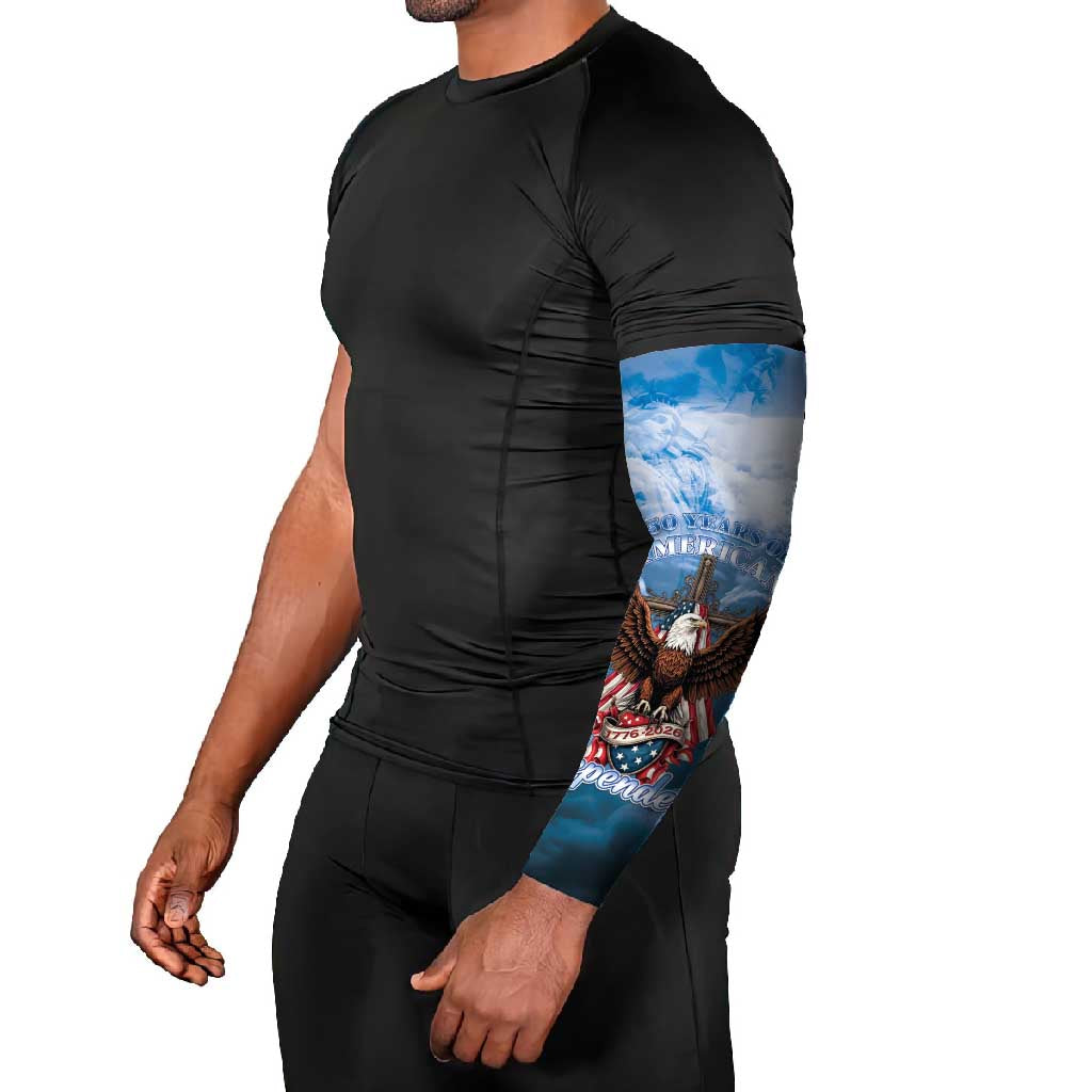 250 Years Of Freedom Arm Sleeves American Patriotic 1776 To 2026 Majestic Bald Eagle - Wonder Print Shop