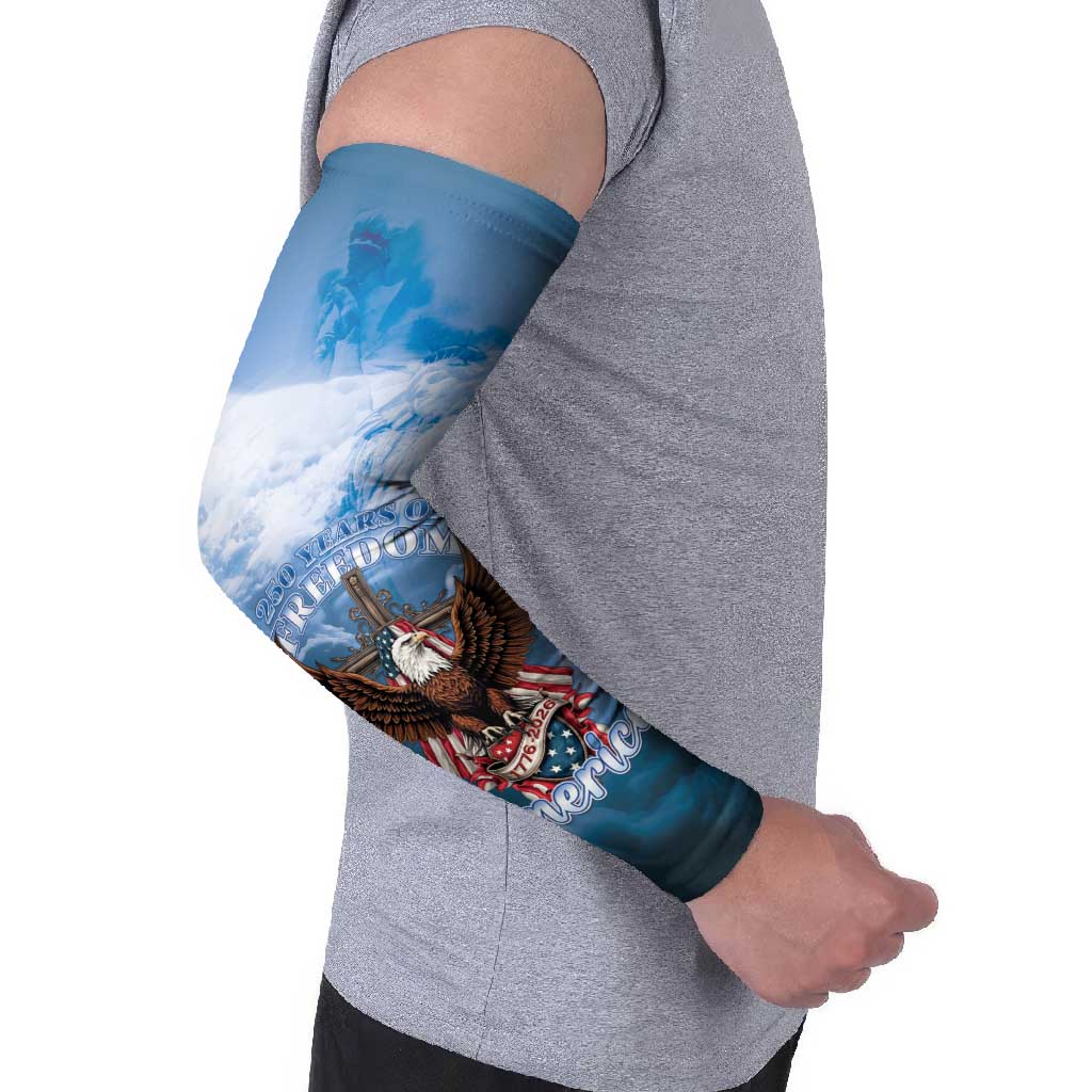 250 Years Of Freedom Arm Sleeves American Patriotic 1776 To 2026 Majestic Bald Eagle - Wonder Print Shop